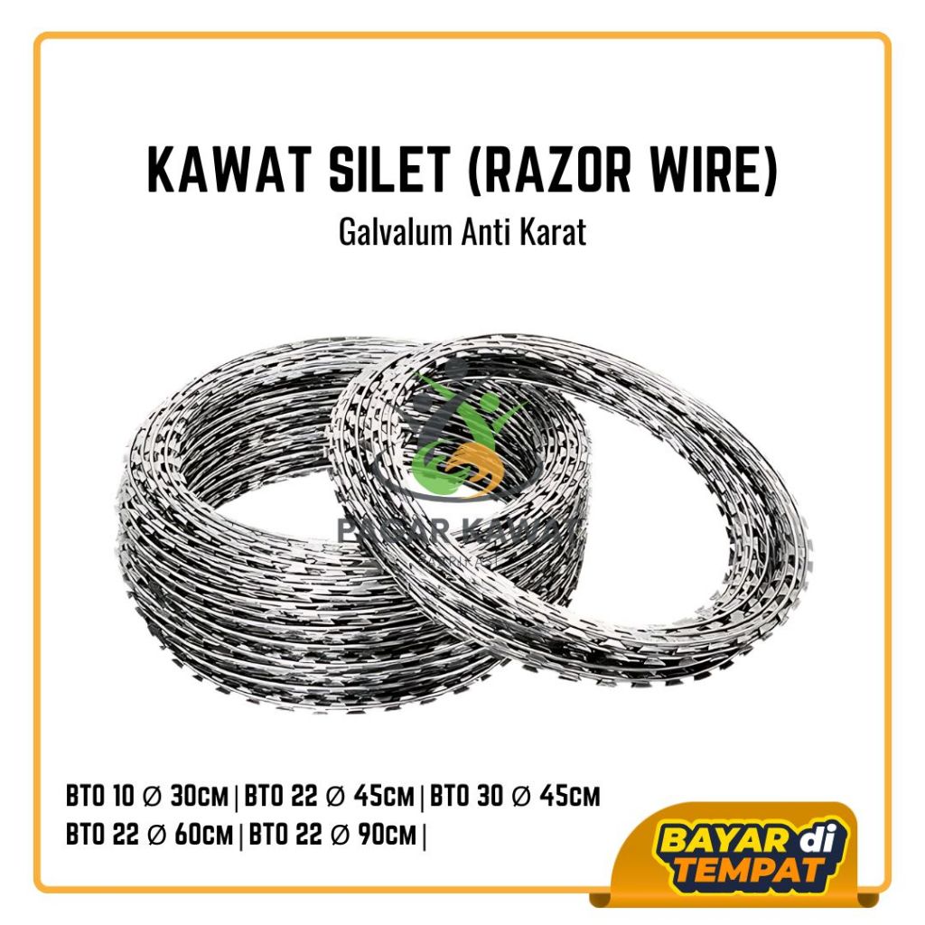 Jual Kawat Silet Galvalum Razor Wire BTO 10 / BTO 22 / BTO 30– Anti ...