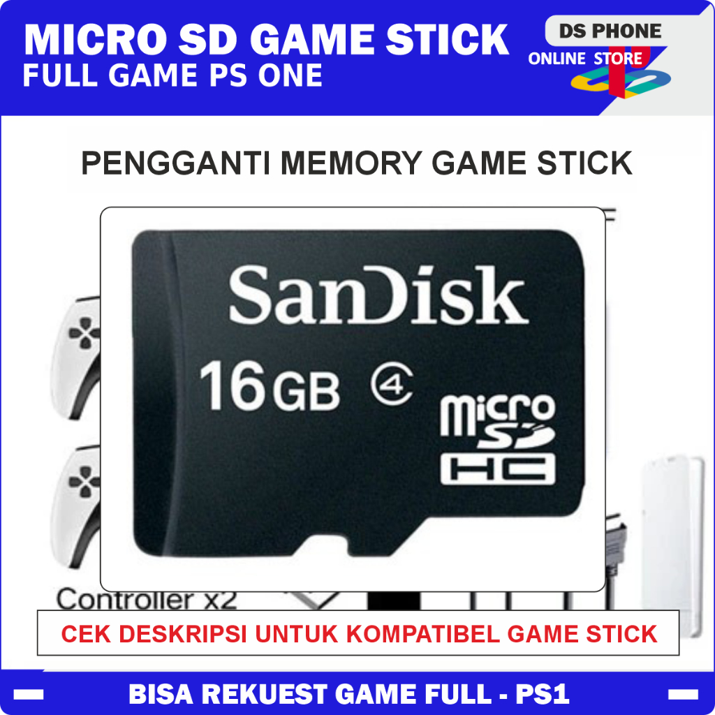 Jual Memory Micro SD Game Stick Full Rekuest Game PS ONE | Shopee Indonesia