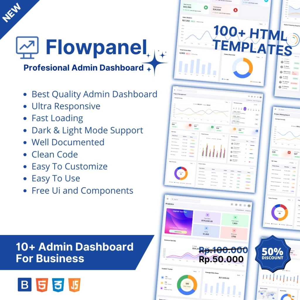 Jual PROMO 100+ HTML Templates | Flowpanel Template Premium Siap Pakai ...