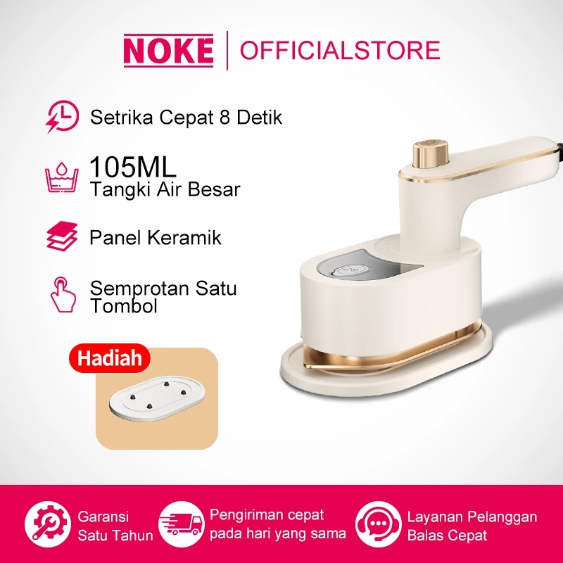 Noke 2in1 Mini Setrika Uap Lipat Cepat Panas