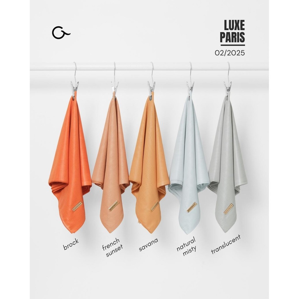 Ghaniea Jilbab LUXE Paris Jilbab Paris Jepang Premium 2026 Vol. 1 – Hijab Jepang Edition Bahan Mewah Stylish Ukuran 115 X 115