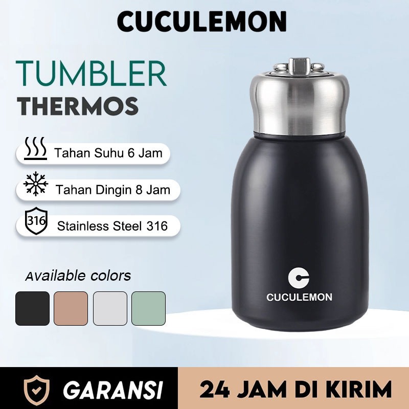 CucuLemon Botol minum Portable 300ML Tumbler mini Termos Stainless Steel  Vakum Tahan Panas Dingin