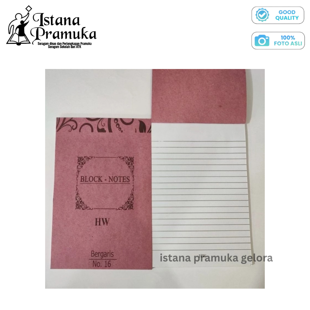 Jual Buku Block Note, Blok Notes, Notes Bergaris Dan Polos No. 16 ...