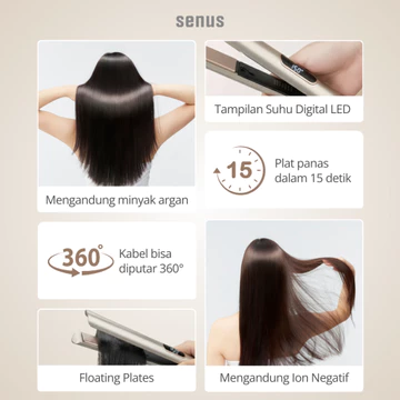 SENUS Argan Oil Straightener Catokan Rambut Lapisan Minyak Argan Super Smooth