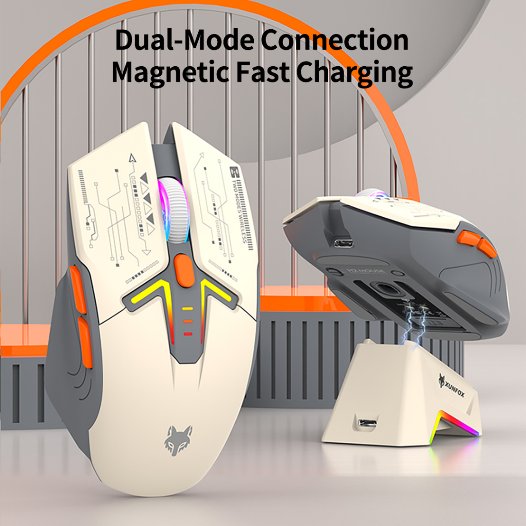 Jual 【Wireless Charging+RGB】XunFox H2 Mouse Gaming 3200 DPI Ergonomic ...