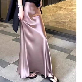 YoVela_Rok Satin Maxi Premium Satin Long Skirt Rok Satin Panjang Rok Duyung