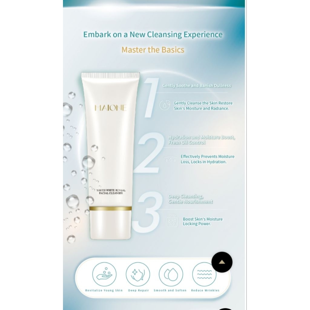 Jual Maione Youth white reveal Facial Cleanser sabun cuci muka