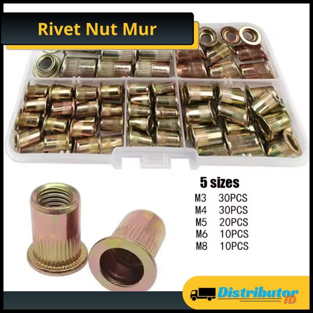 Jual 100pcs Rivet Nut Mur Nut Tanam Knockdown M3 M4 M5 M6 M8 Rivnut ...