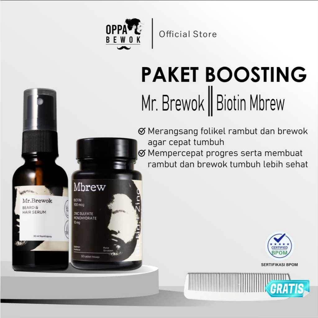 Jual MISTER BREWOK - Paket Combo Penumbuh Rambut & Brewok Ideal ...