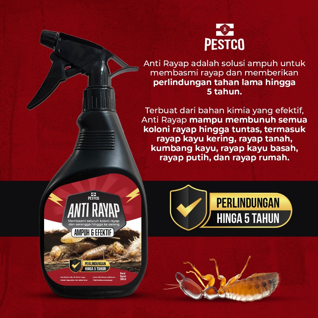 Jual PESTCO Anti Rayap 500ml Obat Rayap Kayu & Tanah Cairan Pembasmi ...