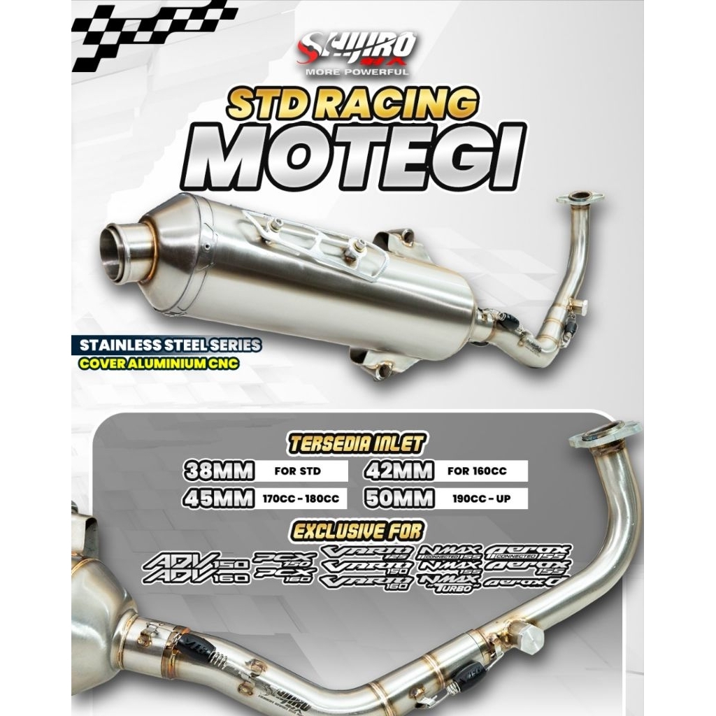 Jual Knalpot Standar Racing SHIJIRO MOTEGI Stainless motor ADV 150/160 ...