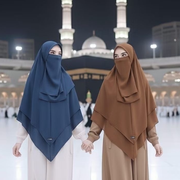 khimar segi empat instan jumbo set cadar ceruty babydoll 150x150 cm khimar mawar jilbab jumbo kerudung segitiga segi3
