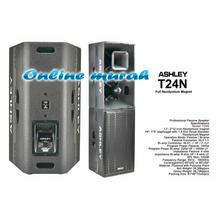 Jual speaker pasif ashley t24n 12'' 1bh ASHLEY T24N ORIGINAL | Shopee ...