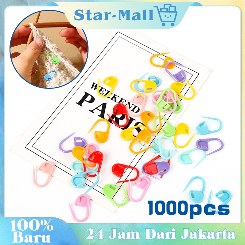 Jual 1000Pcs Peniti Jilbab Plastik Multifungsi Penanda Rajutan Locking ...