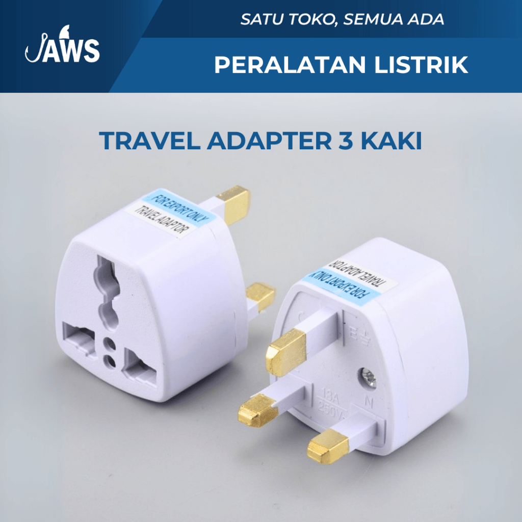 Jual Travel Adapter Converter/Steker Power Plug/Colokan Kaki 3 Gepeng ...