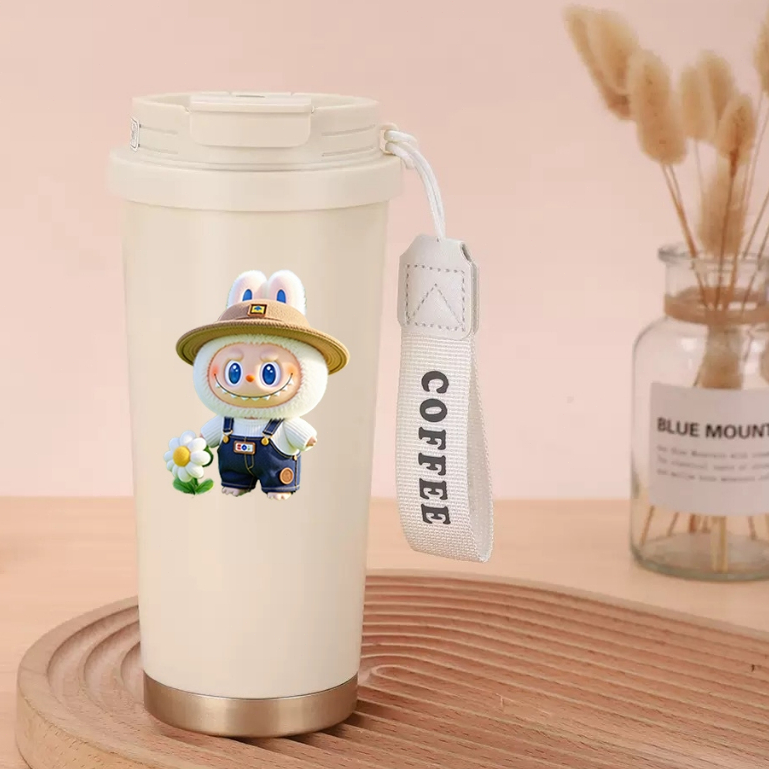 Jual 500ml Cute LABUBU Tumblr Aesthetic Vacuum Insulated Tumbler ...