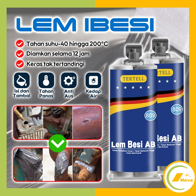 Jual Lem AB Besi 100g Super Kuat Tahan Panas Lem Epoxy Anti Bocor Untuk ...