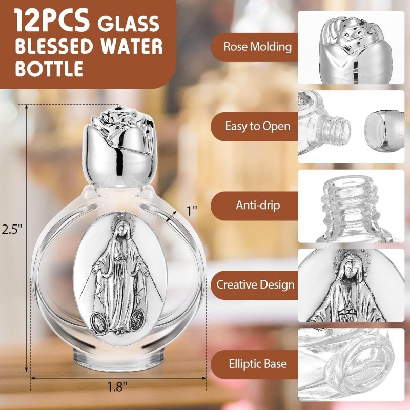 Botol Air Suci Katolik Kaca Kecil - Tempat Air Suci Keluarga Kudus