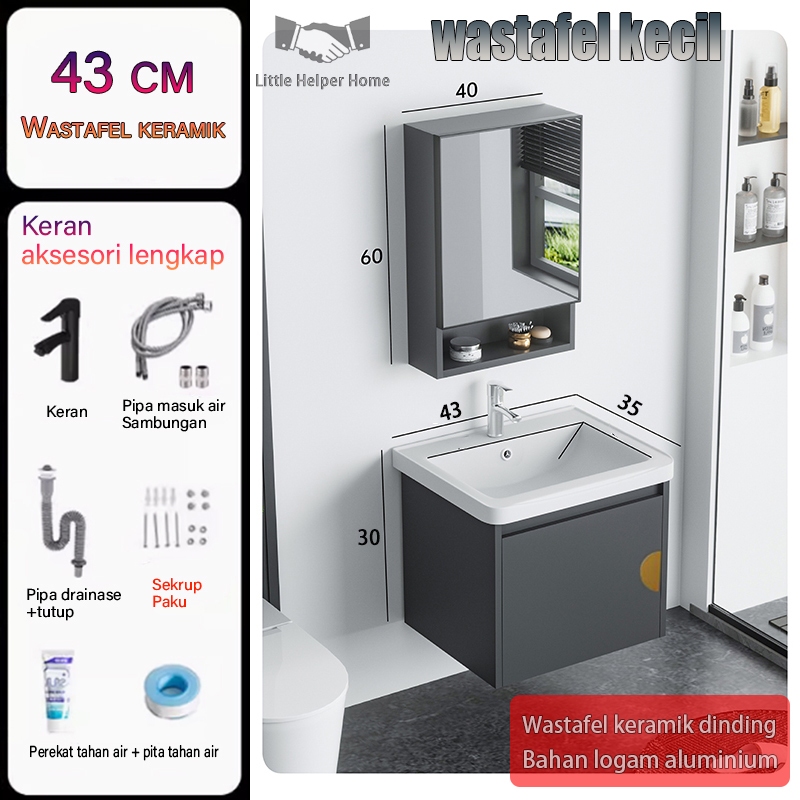 Jual wastafel gantung set （43/50CM）kabinet wastafel aluminium wastafel ...