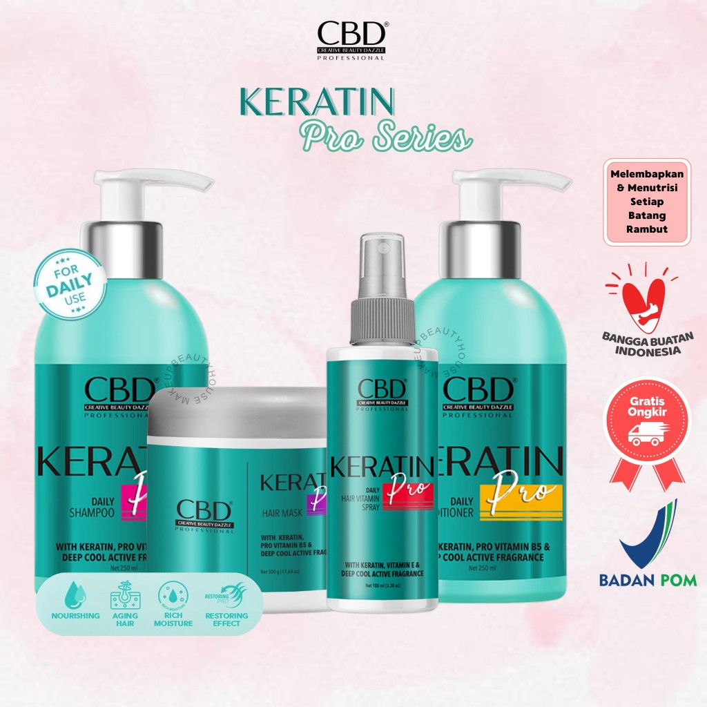 Jual CBD Professional Keratin Pro Daily Shampoo | Conditioner | Hair ...