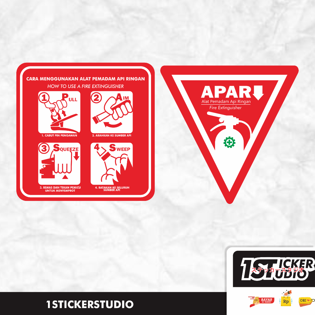 Jual 1StickerStudio Stiker APAR Alat Pemadam Kebakaran Sticker Vinyl ...