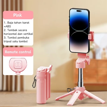 Zyntec 42CM Mini Tripod 3in1 Bluetooth Remot Control Selfie Stick Hp Extendable Grip Stainless