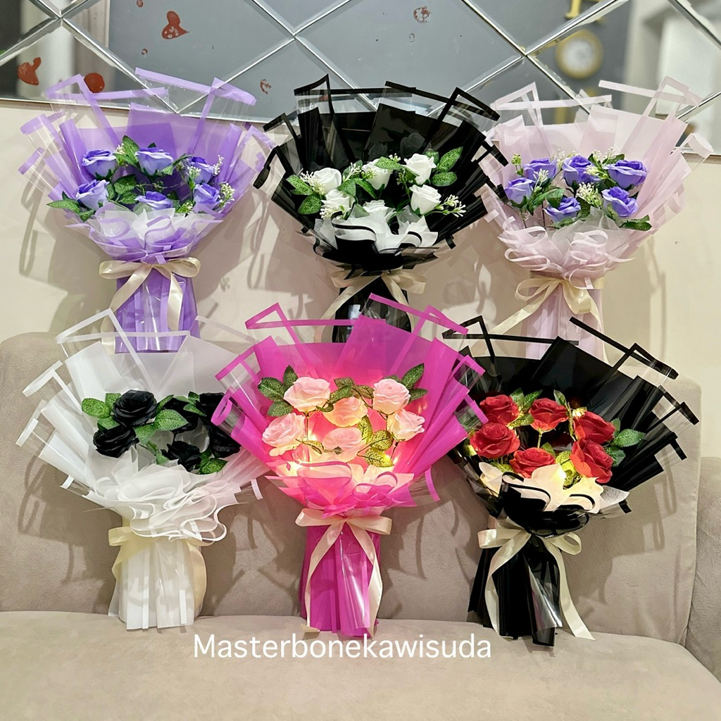Jual BUKET BUNGA MAWAR KUNCUP // artificial (Model 3) / Buket ...