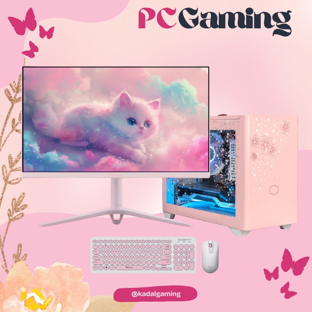 Jual PC GAMING EDITING PINK INTEL CORE I5 14400F VGA NVIDIA RTX 5050 ...