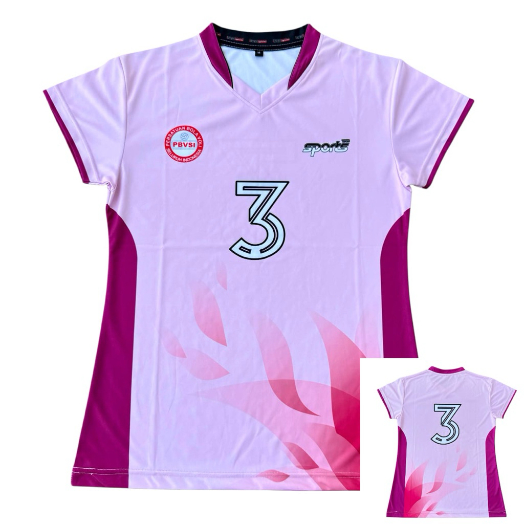Jual Jersey Voli Wanita Full Printing Kaos Volly Cewe Atasan