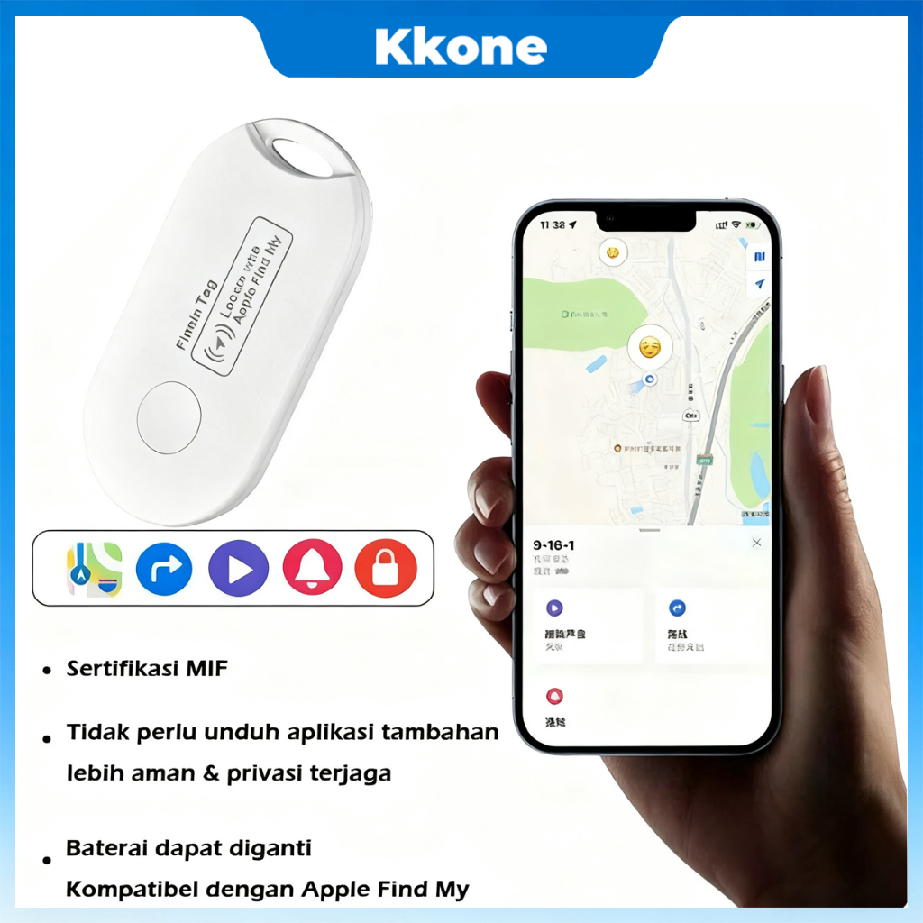 Jual Smart Tag【Apple IOS Only】Waterproof IP65 Sertifikasi MIF Baterai ...