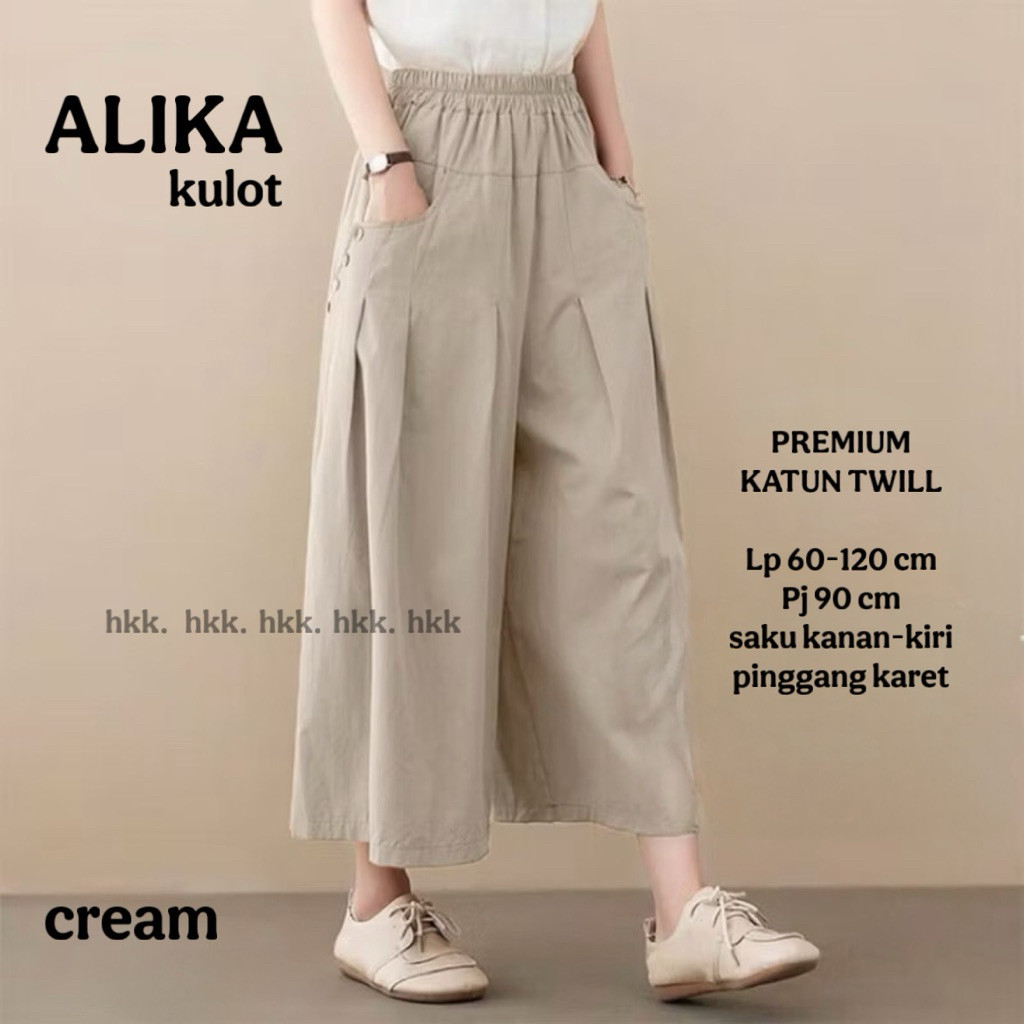 Alika Kulot Celana Wanita Kekinian Longgar Katun Twill FYP Viral Bestseller OOTD Outfit Kekinian Trend