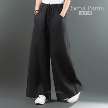 Celana Kulot Sena Polos Premium Linen By Layali