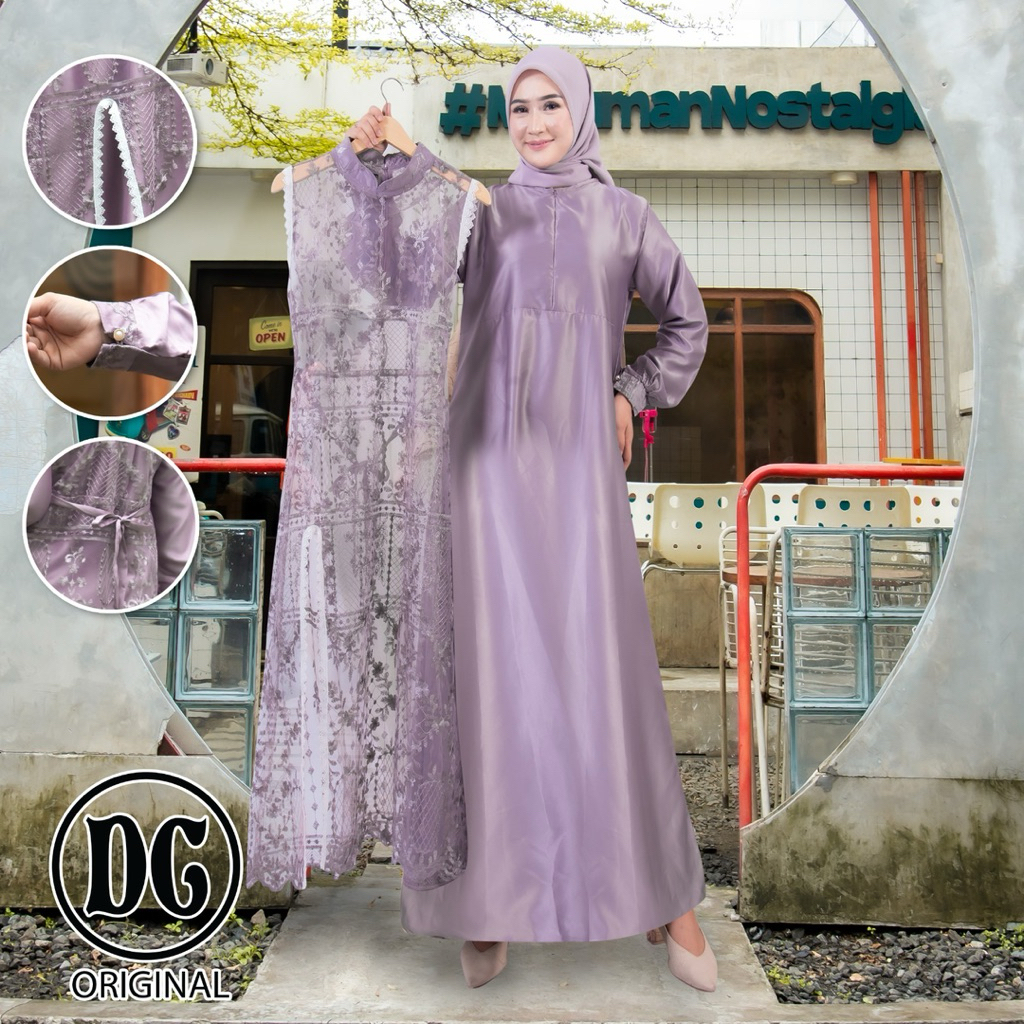 Jual Gamis brokat outer lepas pasang model variasi renda / dress cantik ...