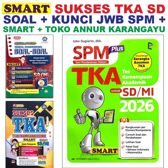 Jual Setka Buku Soal TKA SD Sukses SPM Plus 2026 Ori Erlangga Smart Tes ...