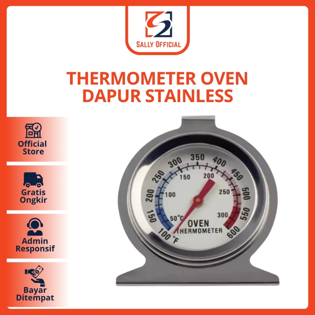 Jual Termometer Oven Termometer Stainless Cooking Baking Dial Gauge ...