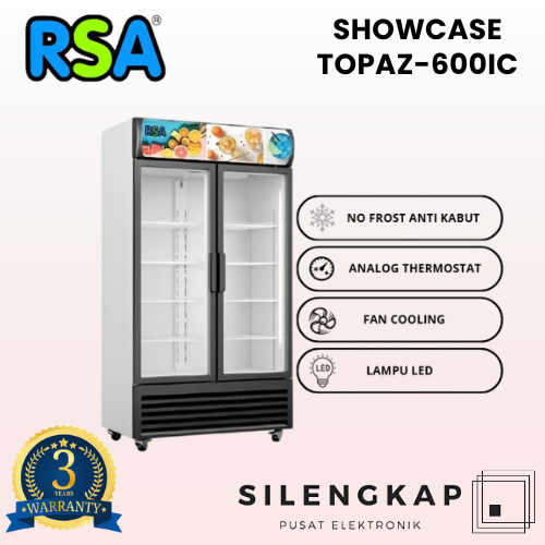 Jual RSA Showcase TOPAZ-600IC Display Cooler Kulkas Minuman Dua Pintu ...