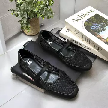 Sepatu Flat Wanita Flatshoes Wanita 2025 Motif Renda Jaring Korea Empuk