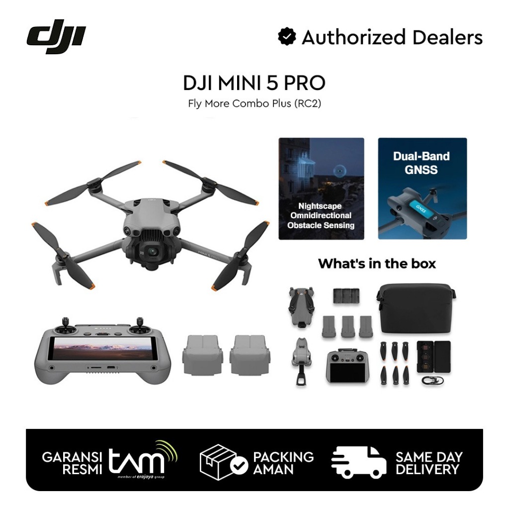 Jual DJI Mini 5 Pro Fly More Combo Plus (RC2) - Camera Drone | 1-Inch ...