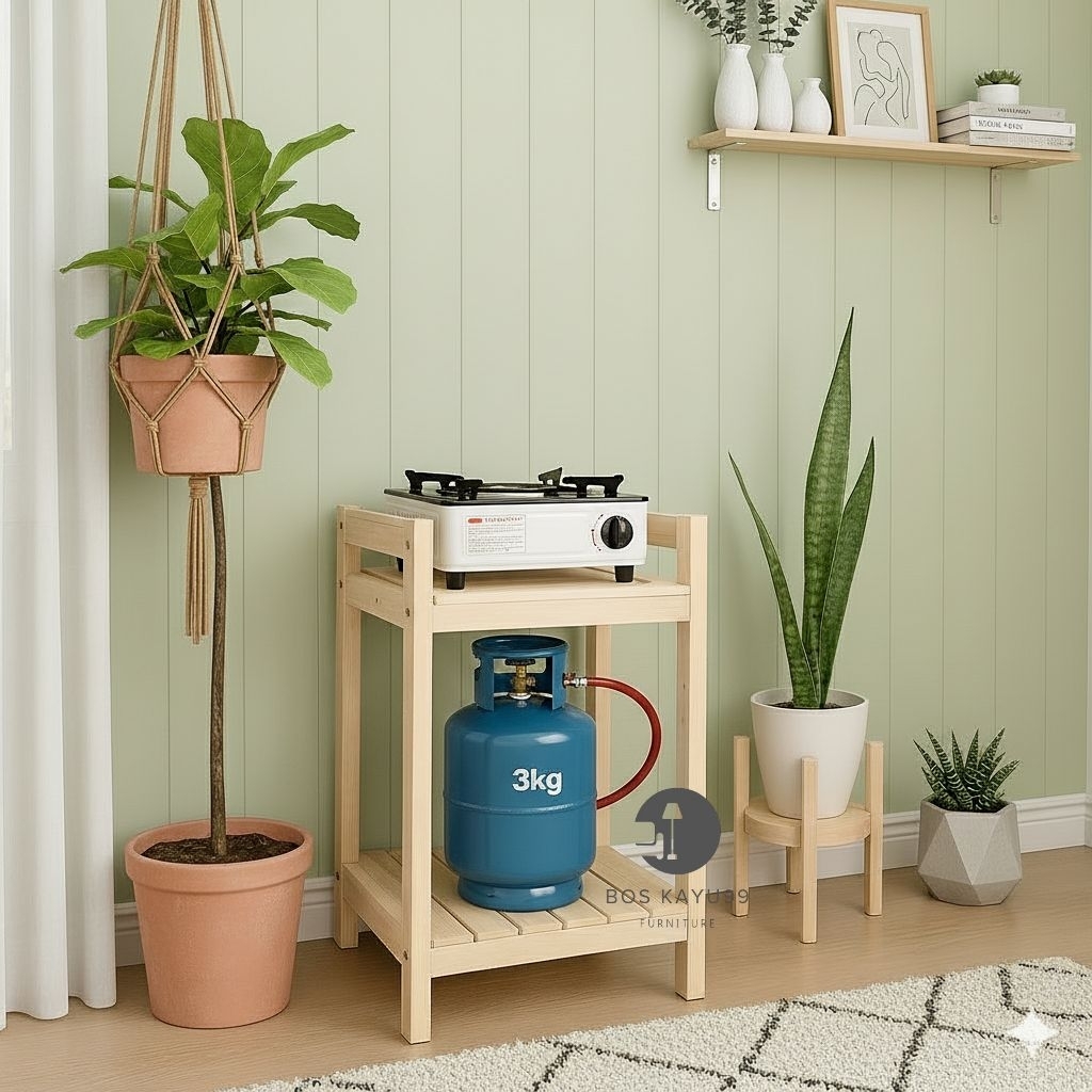 Jual Meja Kompor Gas 1 Tungku Minimalis Dan Estetik Rak Dispenser galon ...