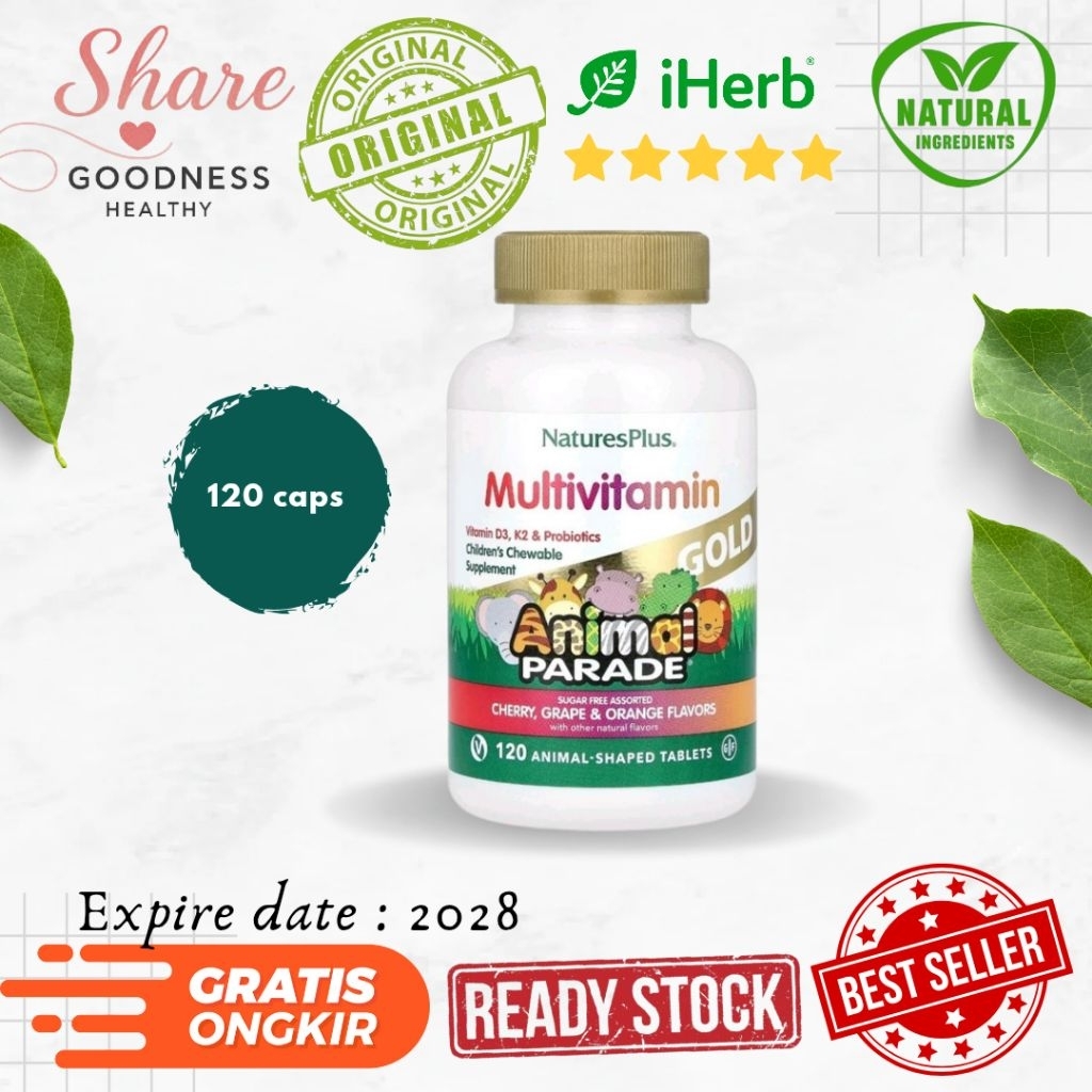 Jual Natureplus Animal Parade Gold Multivitamin Probiotic | Shopee ...