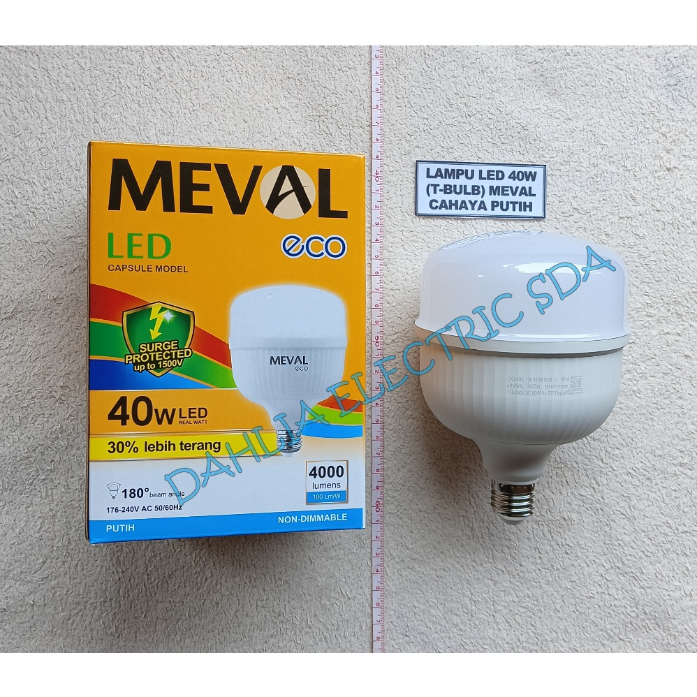 Jual LAMPU LED 40W (T-BULB) MEVAL CAHAYA PUTIH | Shopee Indonesia