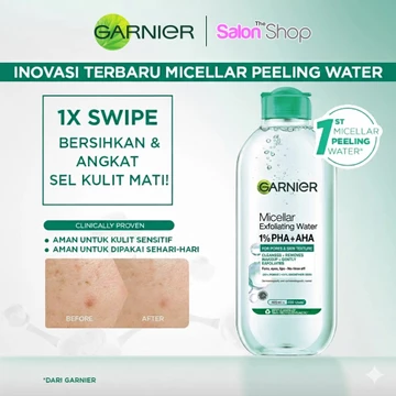 Garnier Micellar Water 400ml Rose Pink Salicylic Vit C Biphase Gdlb01