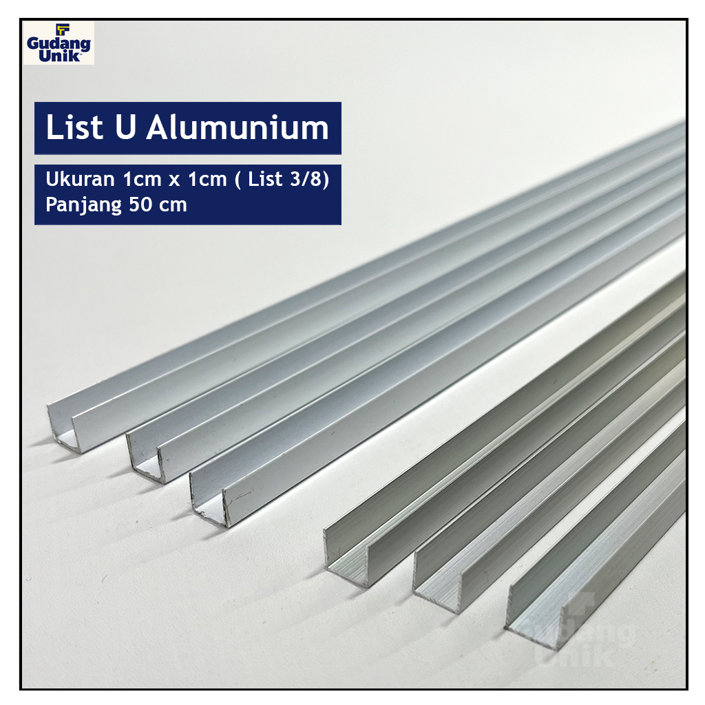 Jual Lis U Aluminium / U Channel Alumunium / List 3/8 | Shopee Indonesia