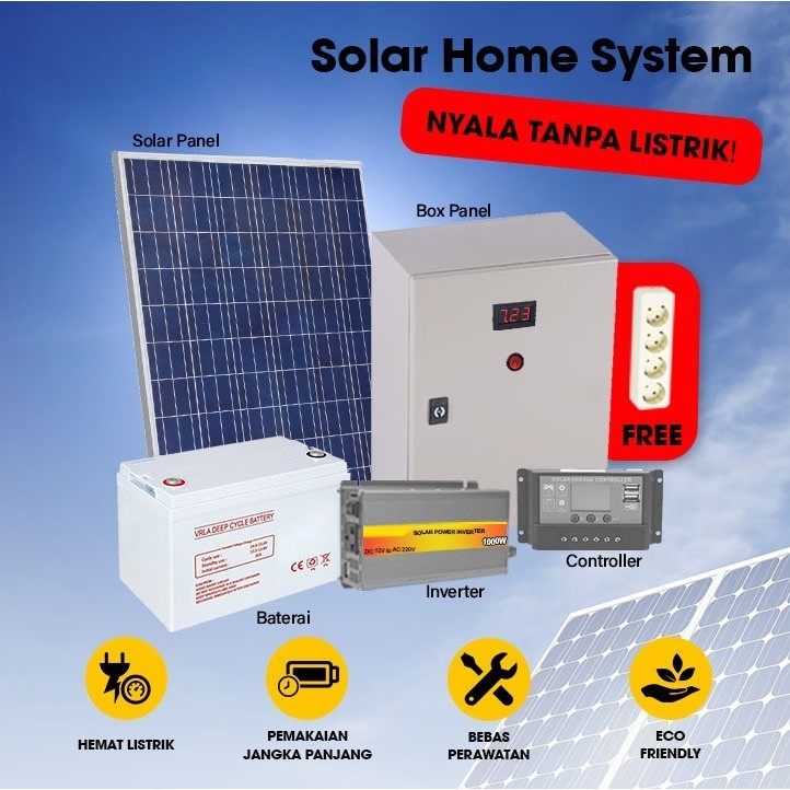Jual PAKET SHS SOLAR HOME SYSTEM PLTS OFF GRID MINI 50WP SOLAR PANEL ...