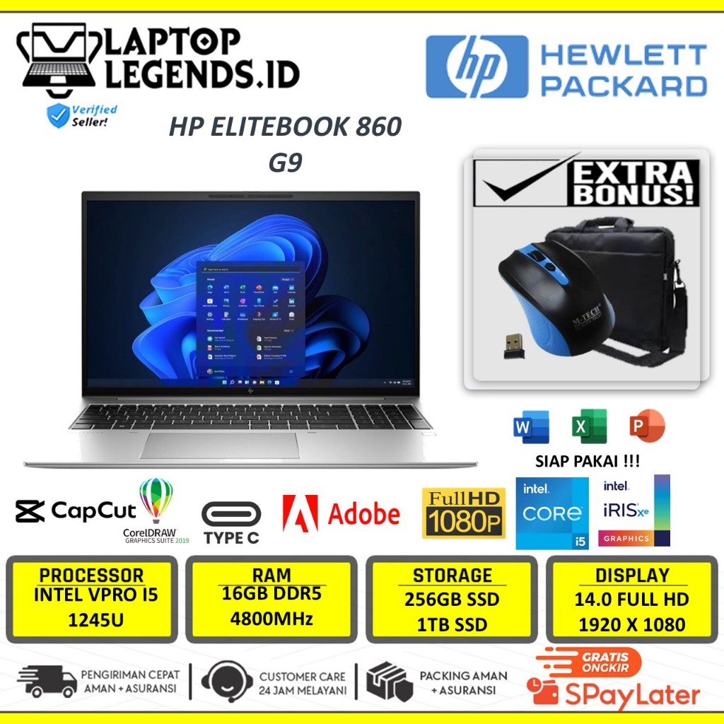 Jual Laptop Hp Elitebook 860 G9 Intel Vpro I5 1245U 16GB 1TB 16 Inch ...