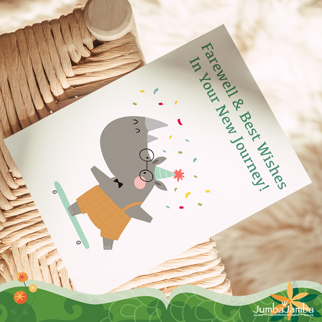 Jual Kartu Ucapan Perpisahan A6 Kertas Linen - Jumba Jamba Silly Rhino ...