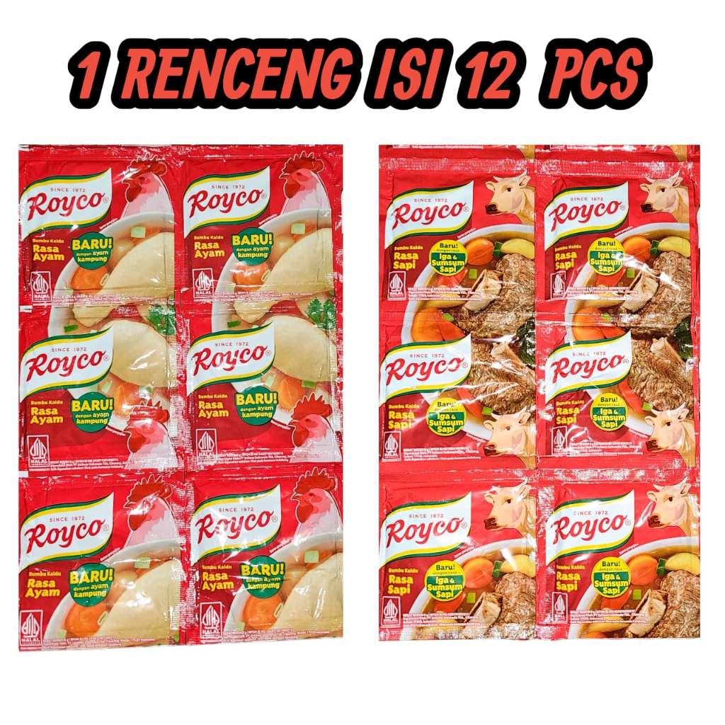 Jual Royco Rasa Ayam Dan Sapi Renceng 12 Sachet Kaldu Penambah rasa ...