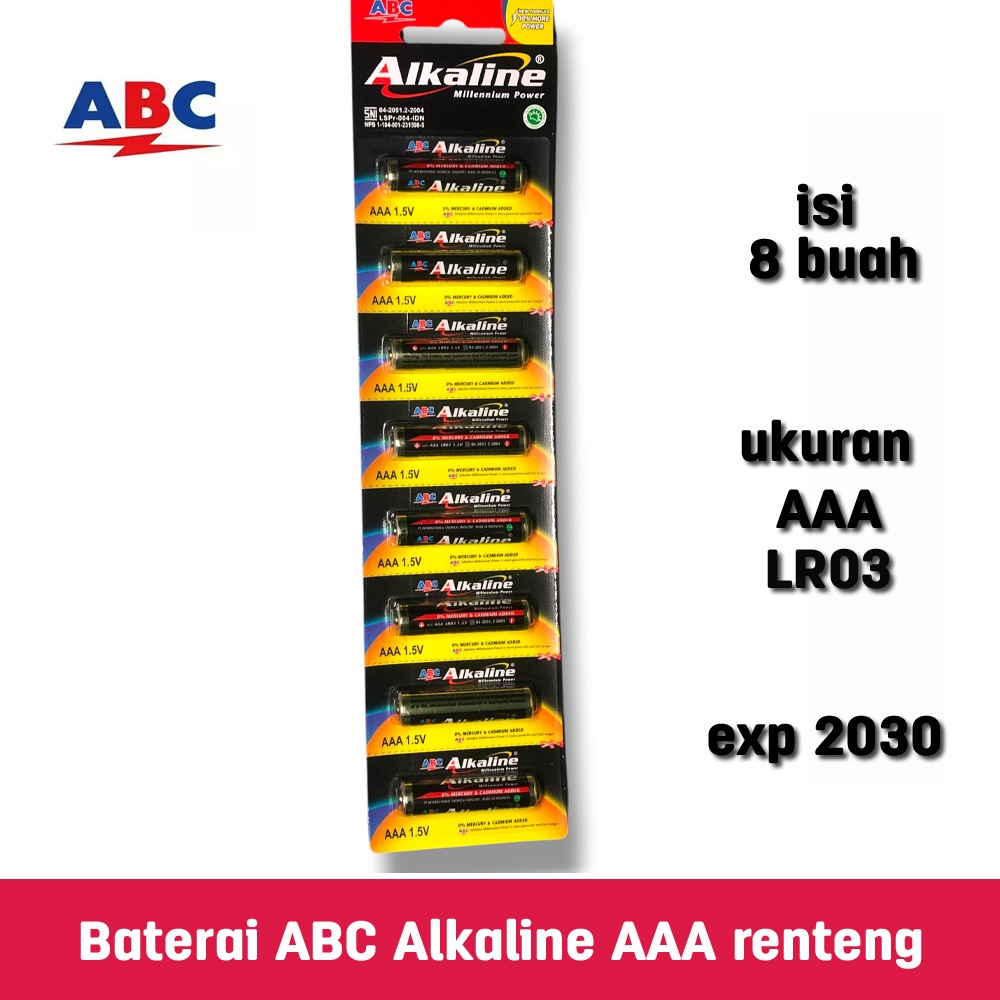 Jual Baterai ABC Alkaline AAA Renteng Batere Alkaline ABC renceng ...