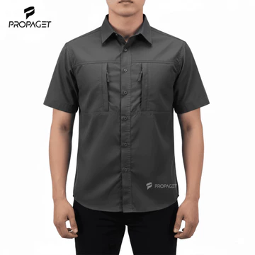 Propaget Kemeja Tactical Pria Lengan Pendek Warna Putih
