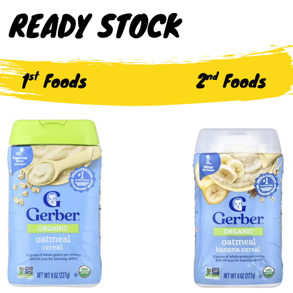 Jual ORI USA Gerber Organic For Baby Grain & Grow Oatmeal Cereal 227 gr ...